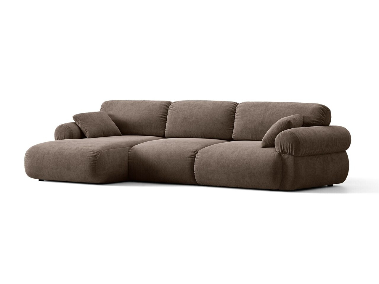 Coltar stanga 6 locuri, Ophelia, Micadoni Home, 297x164x84 cm, tesatura structurata, cappuccino — imaginea 8