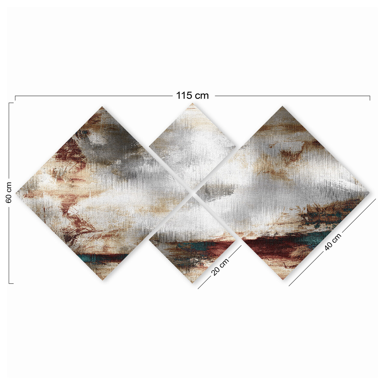 Set 4 tablouri decorative, 4MDF180525719, MDF, Imprimat UV, Multicolor - 2 | YEO