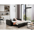 Canapea extensibila 3 locuri, ELTAP, Laine, 155x105x75 cm, lemn/poliester, gri inchis