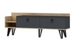 Comoda TV, Olivia, Mia, 150 x 55 x 35 cm, pal melaminat, stejar/antracit