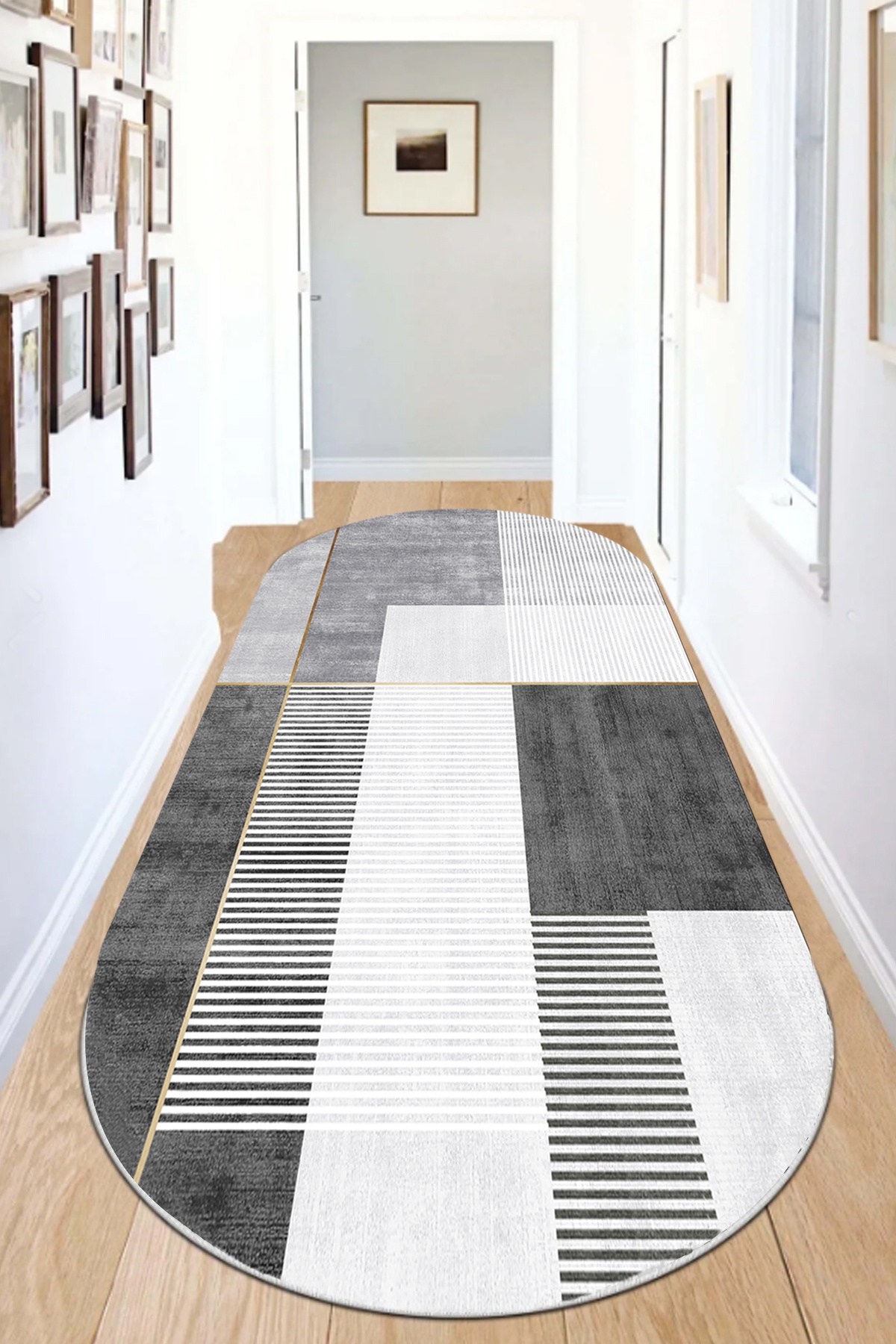 Covor, Pendor Oval, 80x200 cm, Gri