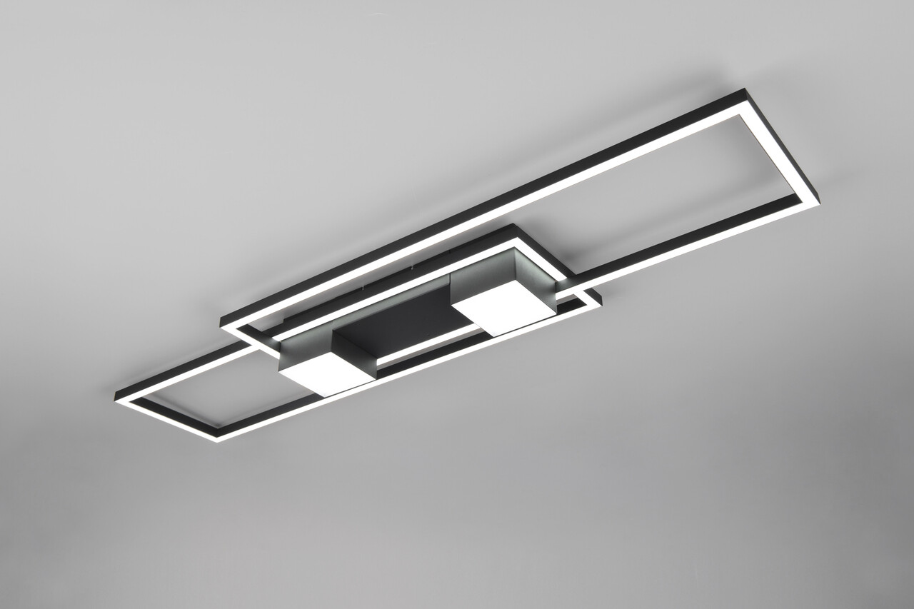 Plafoniera Albany, TRIO, 100x28x8 cm, 37W, 1x SMD, aluminiu, negru mat - 1 | YEO