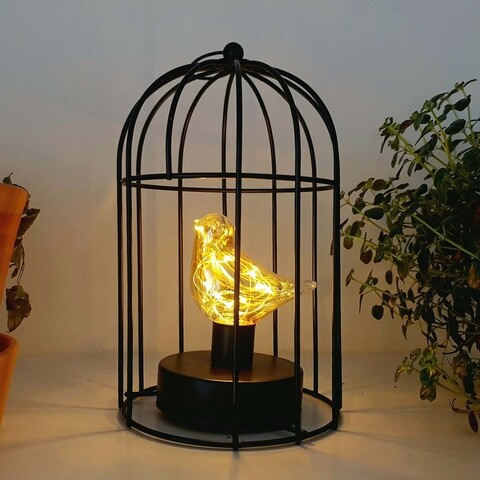Lampa Birdcage, 14.5×14.5×23.5 cm, metal, negru Excellent Houseware imagine 2022 by aka-home.ro