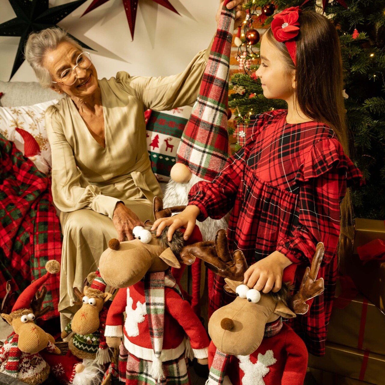 Decoratiune ren cu fusta Antti, Homla, 104 cm, poliester, multicolor - 2 | YEO