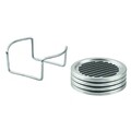 Set 4 suporturi de pahar Linea Coasters, iDesgin, Ø11.5 cm, inox, finisaj periat