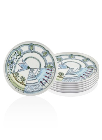 Set 6 farfurii intinse KNS003, Mia, Ø24 cm, ceramica, multicolor