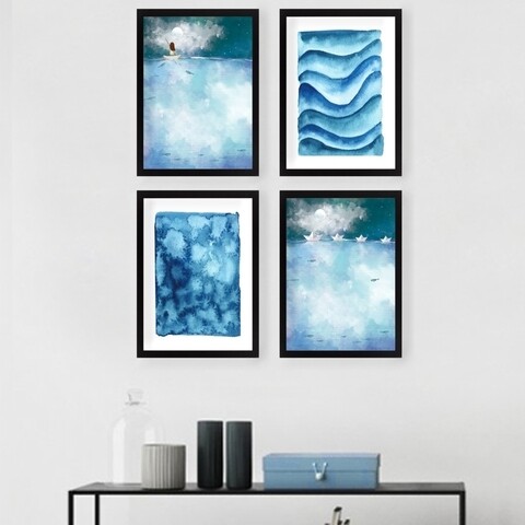 Set 4 tablouri decorative, SET_063, Lulu, 24×29 cm, plastic 24x29