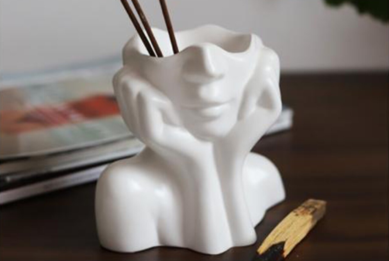 Vaza, Iskandinav Layd, Ceramica, Alb