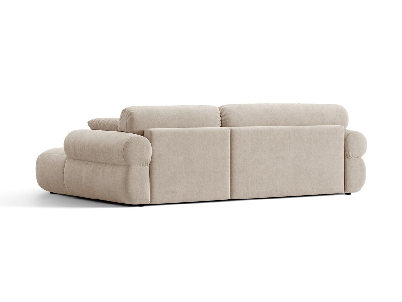 Coltar dreapta 4 locuri, Ophelia, Micadoni Home, 256x164x84 cm, tesatura structurata, bej — imaginea 4