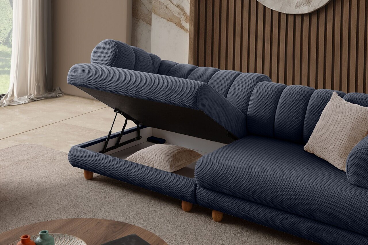 Canapea 3 locuri, Atelier del Sofa, 752EST1161, Lemn de carpen/PAL melaminat, Albastru navy - view 5