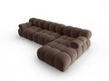 Coltar modular dreapta 4 locuri, Bellis-51, Micadoni Home, 282x155x70 cm, catifea, maro inchis