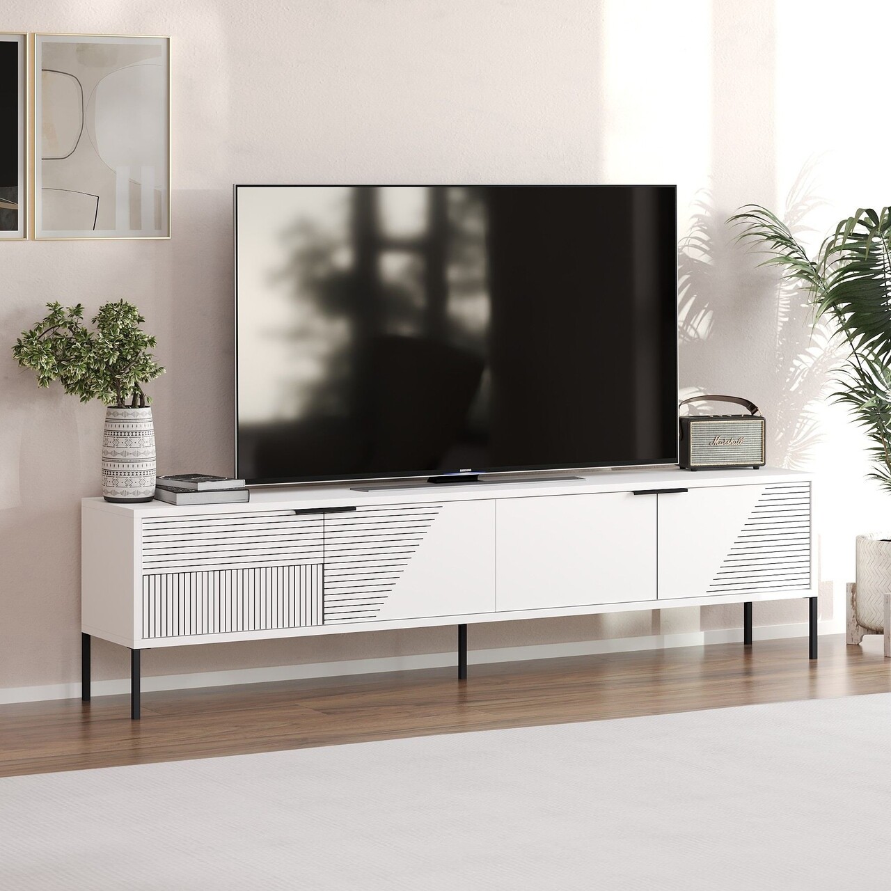 Comoda TV, Odessa, Dore, 180x45x30 cm, Alb - 2 | YEO