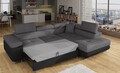Coltar extensibil dreapta 4 locuri, ELTAP, Anton, 272x203x85 cm, lemn/poliester, gri/negru