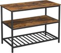 Insula de bucatarie / dulap bucatarie, Vasagle, 120 x 60 x 90 cm, PAL/otel, maro rustic