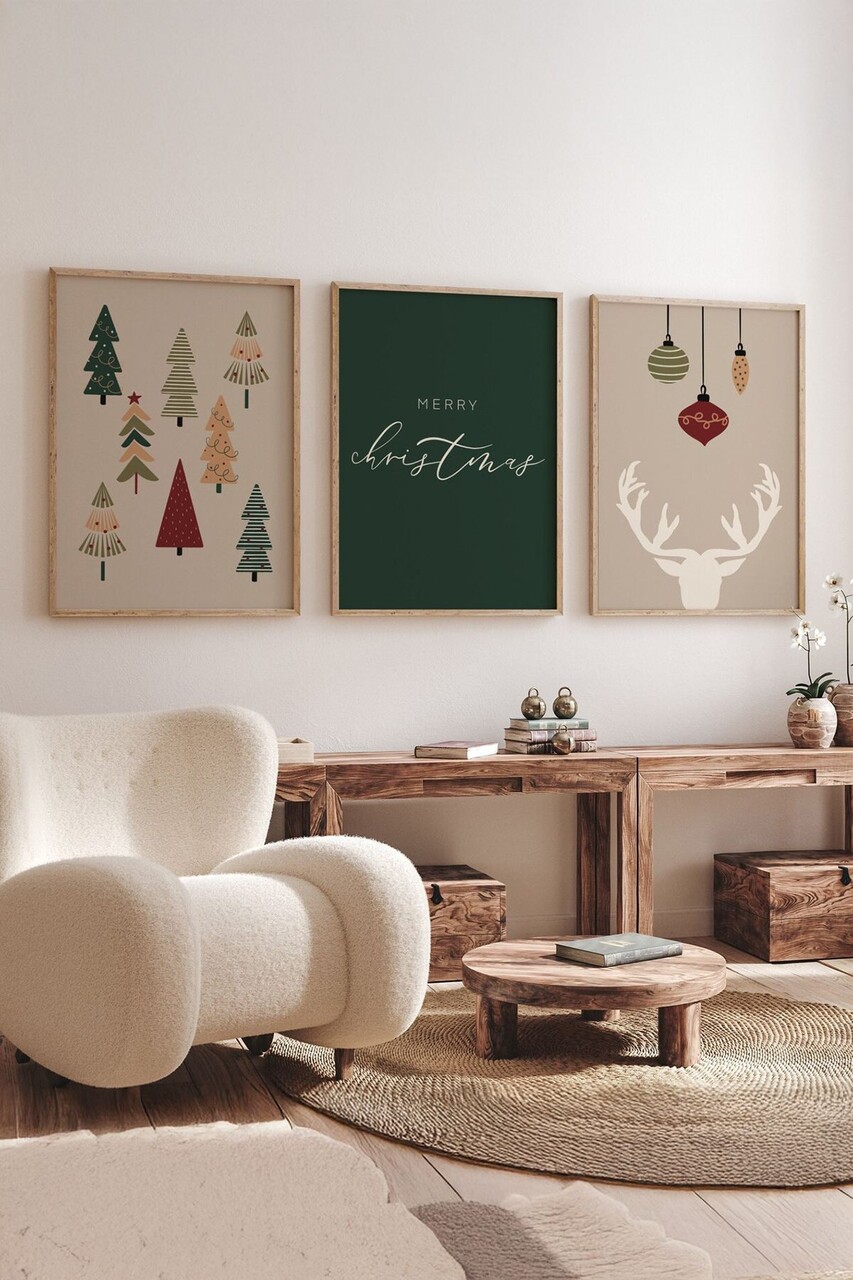 Set 3 tablouri decorative Nwyearmdl7 MDF Multicolor