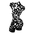 Decoratiune de perete, Hemdem, metal, 35 x 68 cm, negru