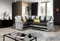 Coltar extensibil stanga 3 locuri ELTAP, LII-021, Lord II, 243x195x112 cm, lemn/poliester, negru/alb