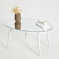 Masuta de cafea, Neostill, Gusto, 75x38x55 cm, Sticla temperata , Alb