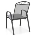 Scaun suprapozabil cu spatar inalt, Berlin, 56.5x44.5x97 cm, otel, negru/gri