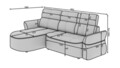 Coltar extensibil stanga 3 locuri ELTAP, Beneth, 301x185x115 cm, lemn/poliester, mustar