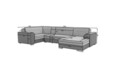 Coltar extensibil dreapta 5 locuri ELTAP, Damario, 338x189x78 cm, lemn/poliester, gri inchis/gri deschis