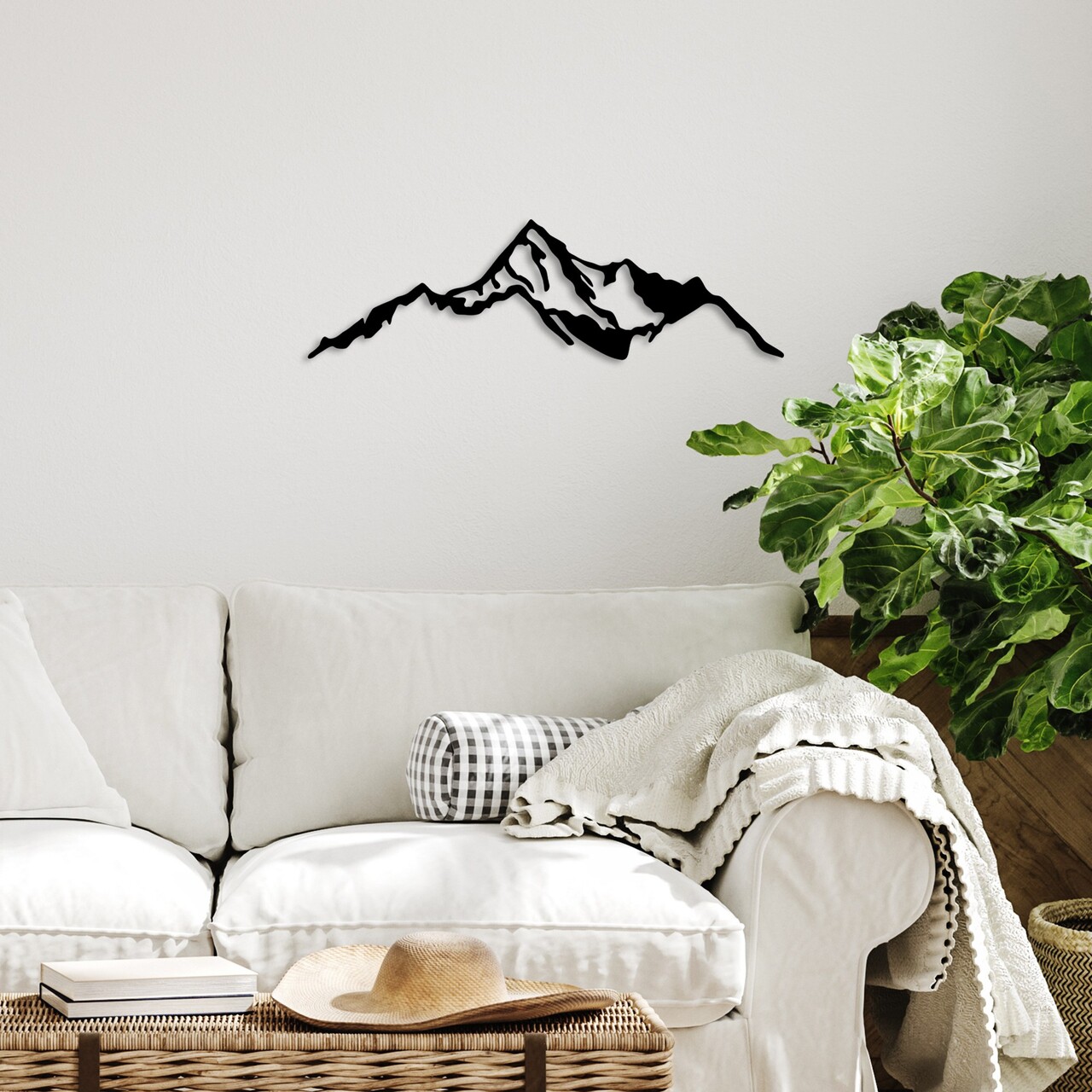 Decoratiune de perete, Mountain, Dimensiuni: 67 x 20 cm, Negru - view 3