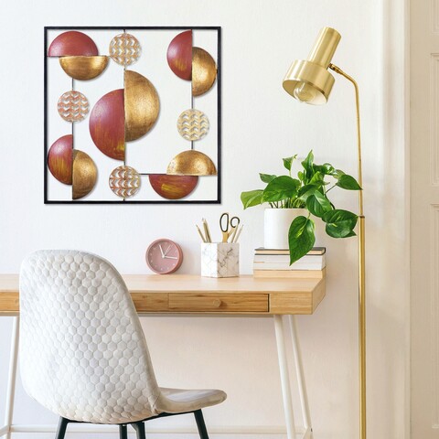 Decoratiune de perete, my world, metal, dimensiune: 55 x 55 cm, multicolor