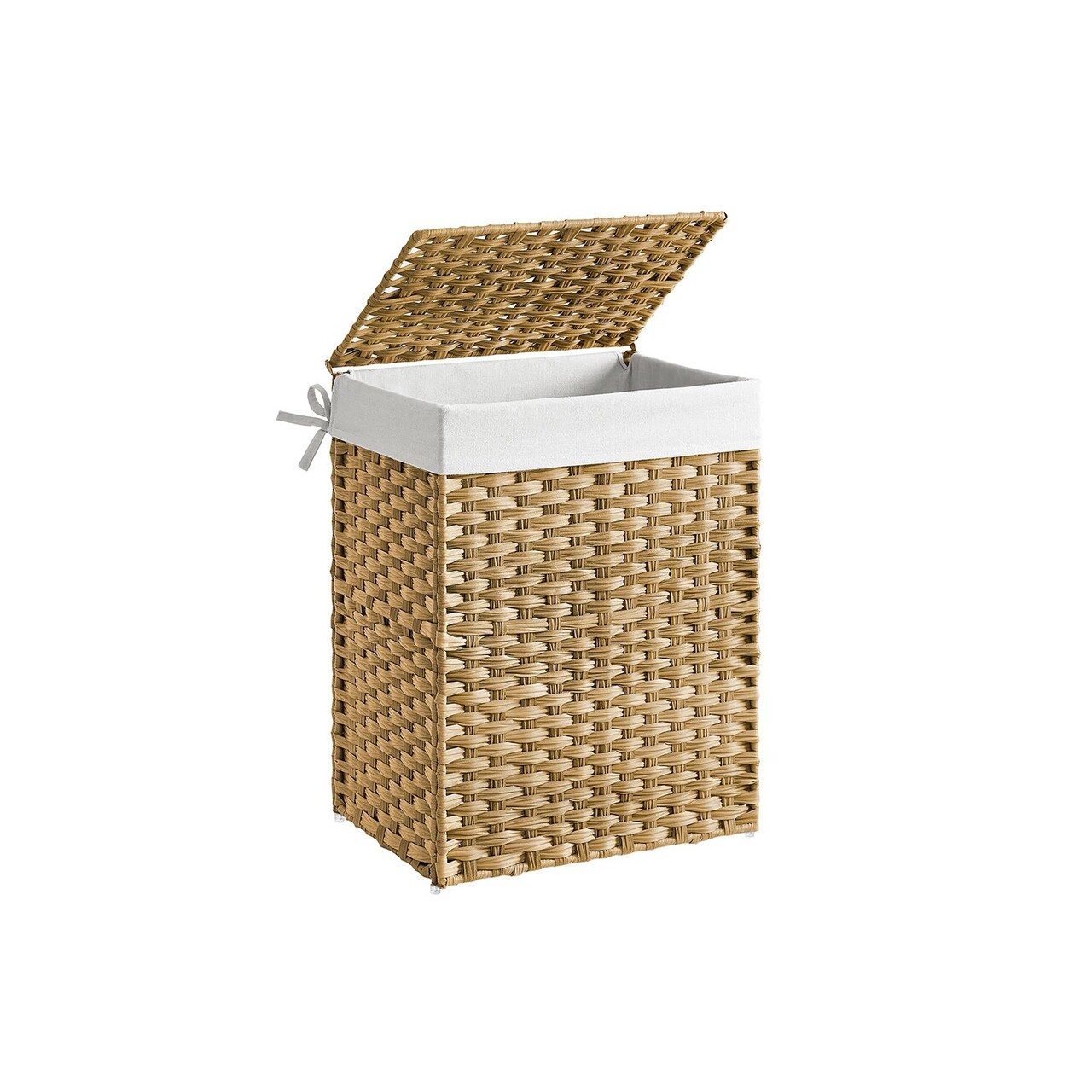 Cos de rufe, Songmics,  46x33x60 cm, 90 L, ratan sintetic/fier/bumbac, maro - 1 | YEO