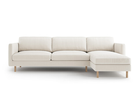 Coltar dreapta 4 locuri, Eden, Micadoni, 286x150x90 cm, catifea, bej