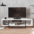 Comoda TV, Zena Home, Asal (150), PAL, Alb / Negru / Stejar