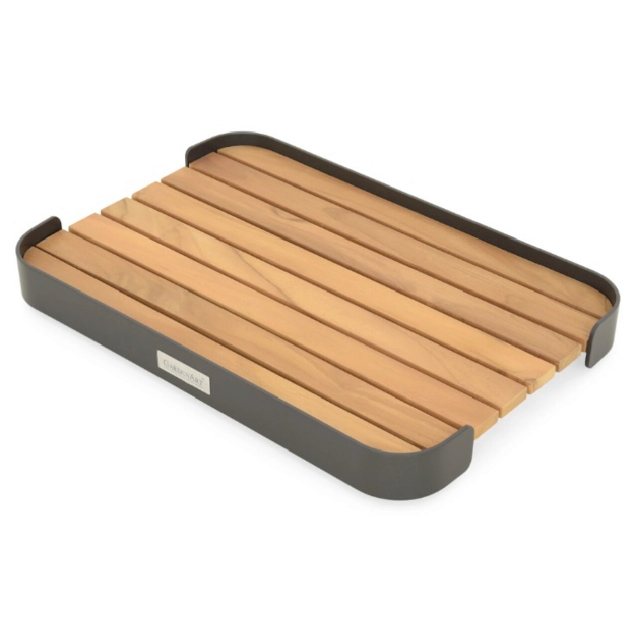 Tava pentru servire in exterior Bloom, 48x32.5x5 cm, aluminiu/lemn, antracit/gri - view 2