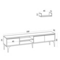 Comoda TV, Emerald, Titan, 180x50x30 cm, Stejar safir / negru