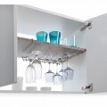 Suport pahare Mycrystal, Metaltex, 38x26x7 cm, metal/invelis din Polytherm, argintiu