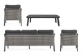 Set mobilier pentru gradina/terasa 4 piese Cordova, Bizzotto, fibra sintetica/tesatura ofelin, gri carbune