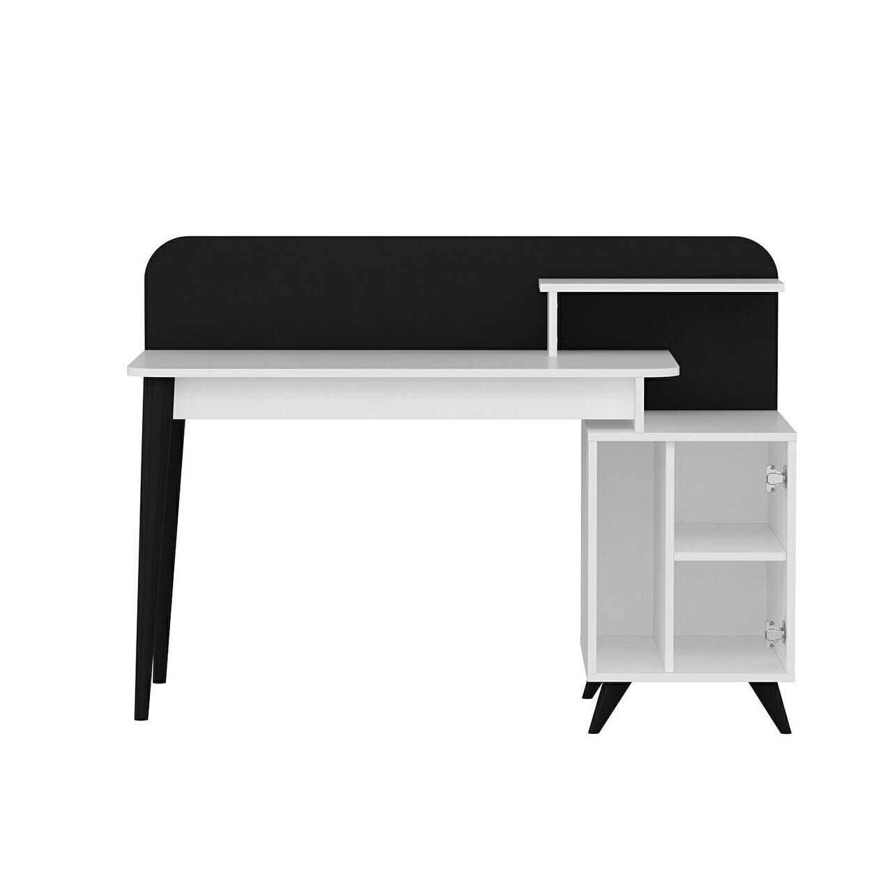 Birou, Hanah Home, Olirya, 145x103x60 cm, Coș adânc / Negru — imaginea 6