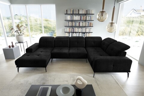 Coltar dreapta 6 locuri ELTAP, RT-10LO, Neviro, 350x201x77 cm, lemn/poliester, negru