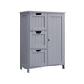 Dulap pentru baie cu 3 sertare, Vasagle, 60x30x80 cm, MDF, gri dove