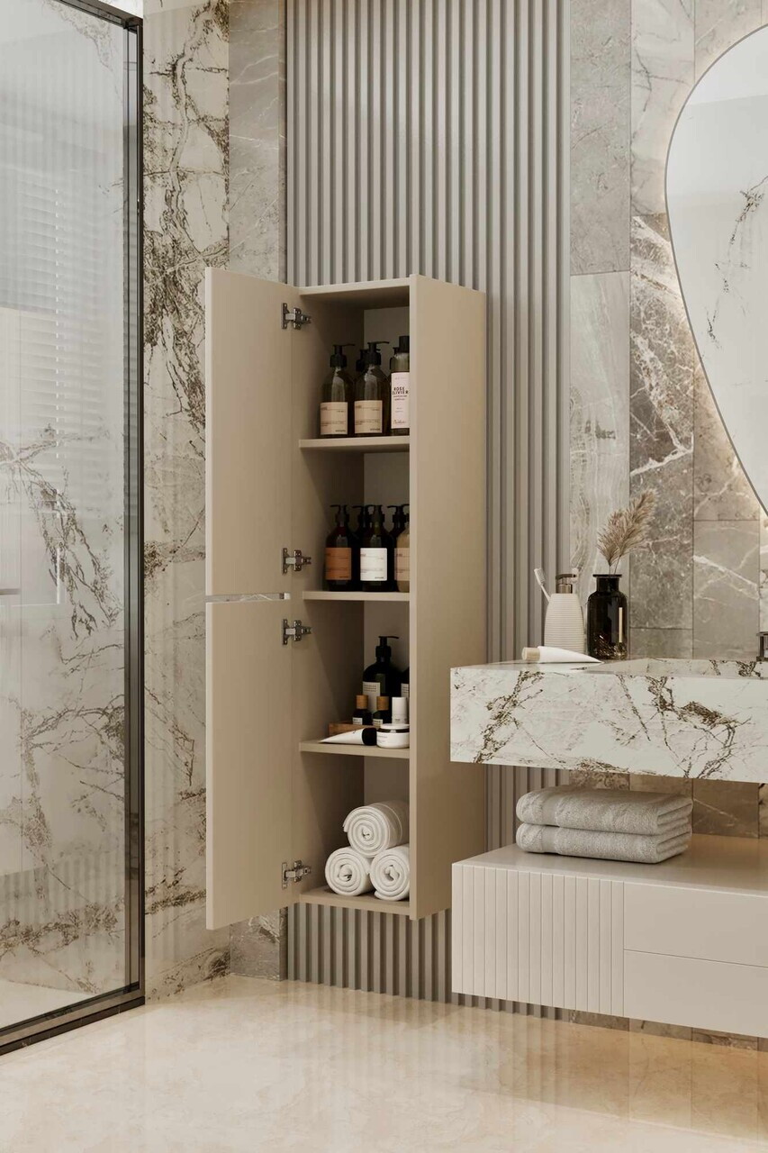 Dulap de baie, Hanah Home, Capella, 34x138x32 cm, MDF, Gresie - view 3