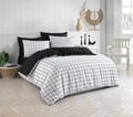 Lenjerie de pat dubla, Artus - Black, Eponj Home, 65% bumbac/35% poliester