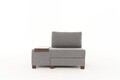 Fotoliu extensibil, Balcab Home, 825BLC4714, Lemn, Gri