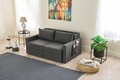 Canapea extensibilă cu 2 locuri, Balcab Home, 825BLC5414, Cadru: 100% LEMN DE BRAD, Antracit