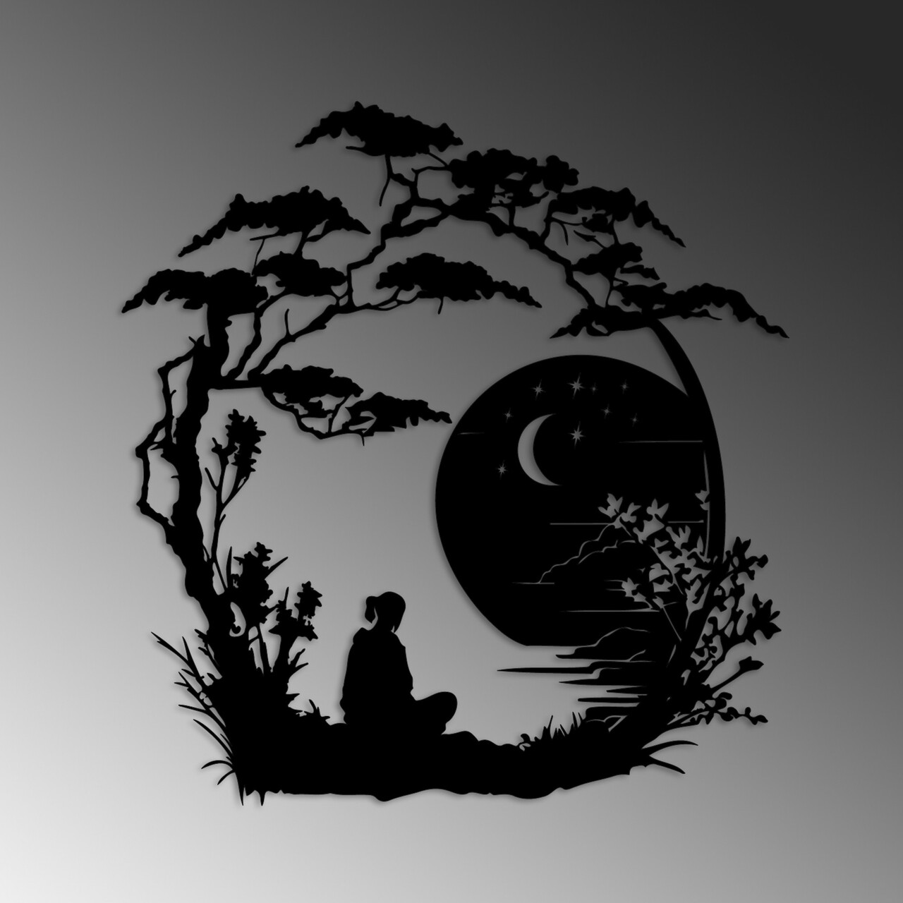 Decoratiune de perete, The Seclusion, Dimensiune: 63 x 60 cm, Negru - view 6