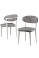 Set scaune 6 piese, Hanah Home, Onex, Gri/Alb