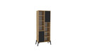 Corp biblioteca, Puqa Design, Otranto, 58.6x160x30 cm, PAL, Stejar safir / Antracit
