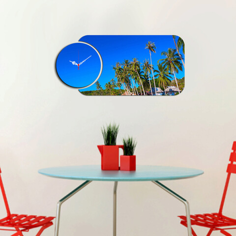 Set ceas si tablou decorativ, yms-83, mdf , dimensiune: 68 x 32 cm, multicolor