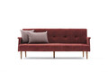 Canapea extensibila cu 3 locuri, Balcab Home, 825BLC2675, Lemn / Metal, Rosu claret