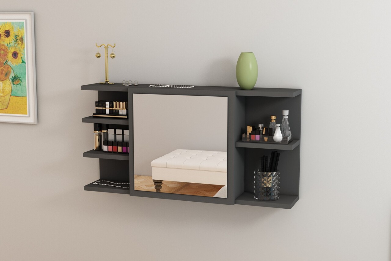 Dulap de machiaj, Coraline, Marta, 90x45x18 cm, PAL, Antracit - 1 | YEO