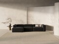 Coltar stanga 4 locuri, Bergamo, Cosmopolitan Design, 344x152x70 cm, tesatura structurata, negru