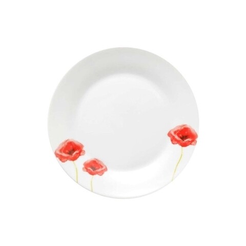 Farfurie desert, Secret de Gourmet, Poppy, 19 cm Ø, portelan, alb/rosu