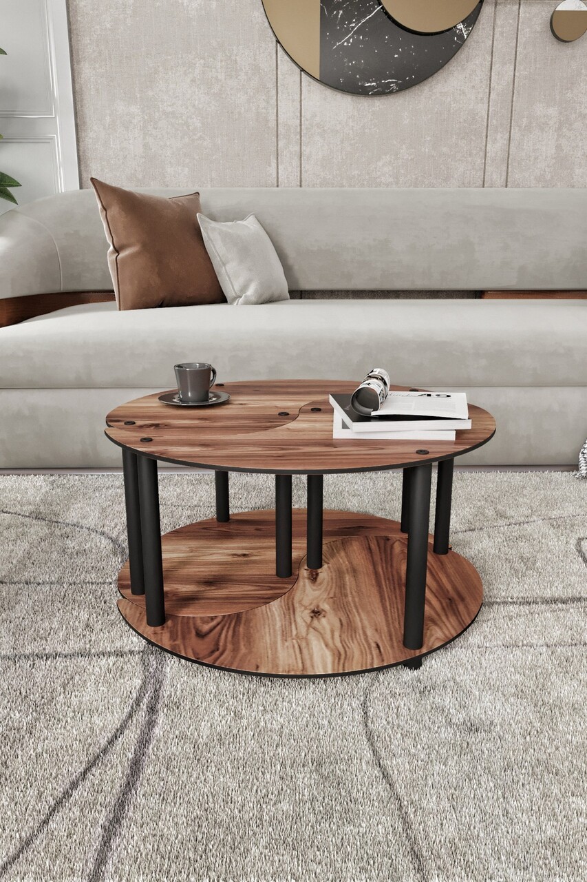 Set masute de cafea, Hanah Home, Yin Yang 2, MDF , Maro - view 3